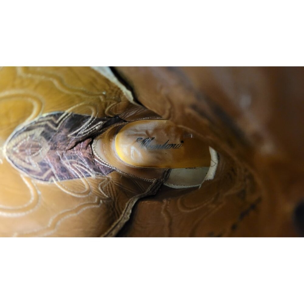 Montana Full Quill Ostrich Triad Western Cowboy Boots Inlay Mexico Men's 9 D - Picture 14 of 14